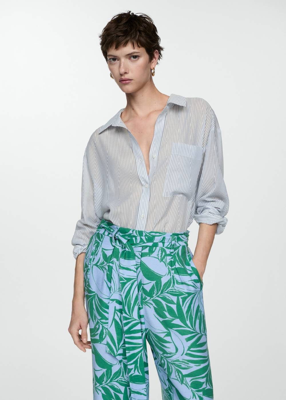 Mango Gemusterte Hose mit Schleife Angebote