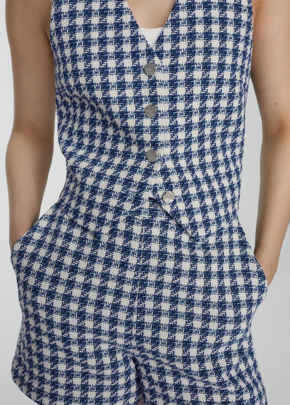 Mango Shorts mit Hahnentrittmuster Günstiger Verkauf