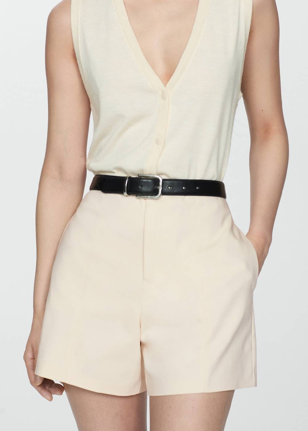 Mango Gerade Shorts mit hoher Taille Günstig kaufen