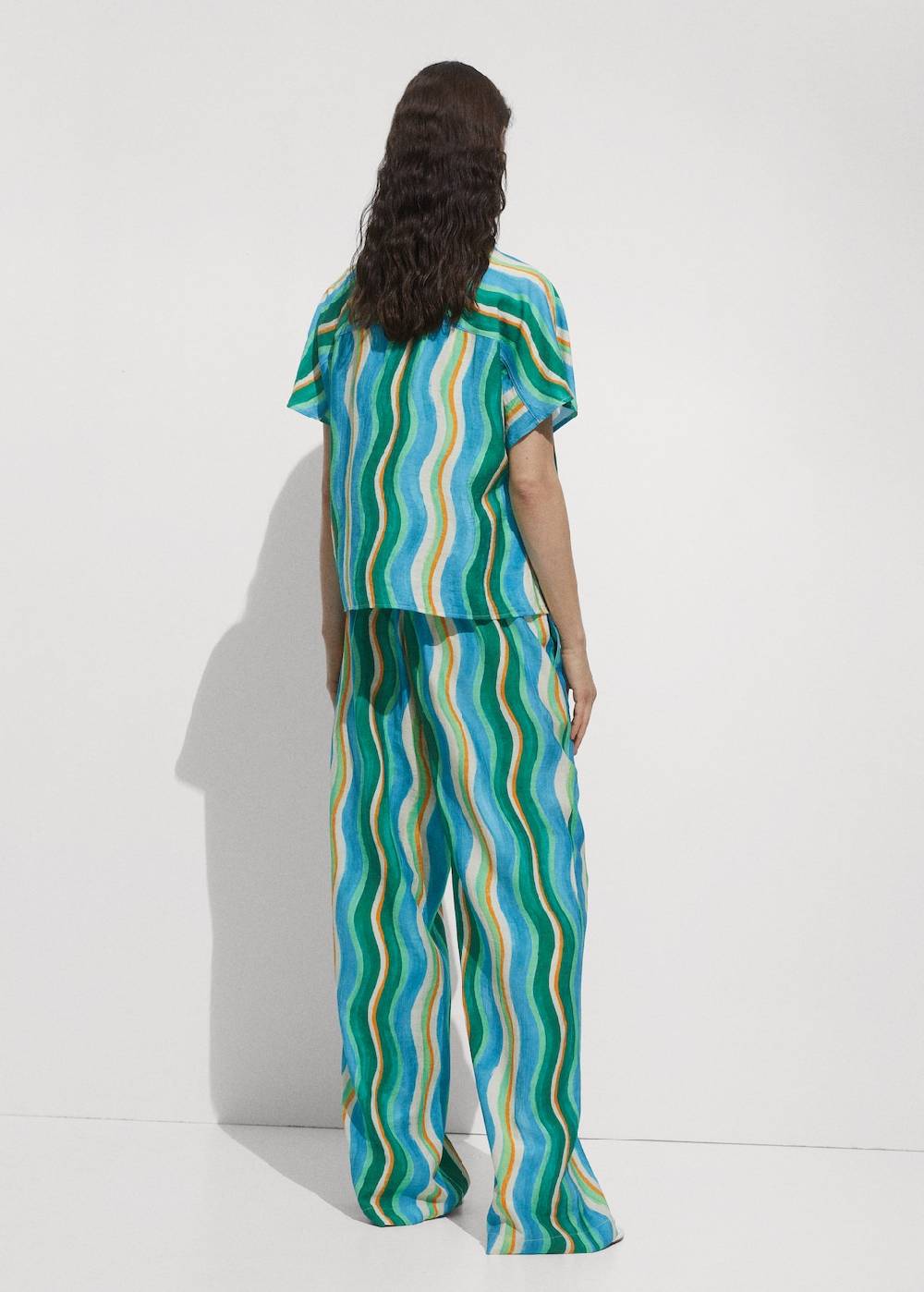 Mango Gemusterte Wideleg-Hose Flash Sale