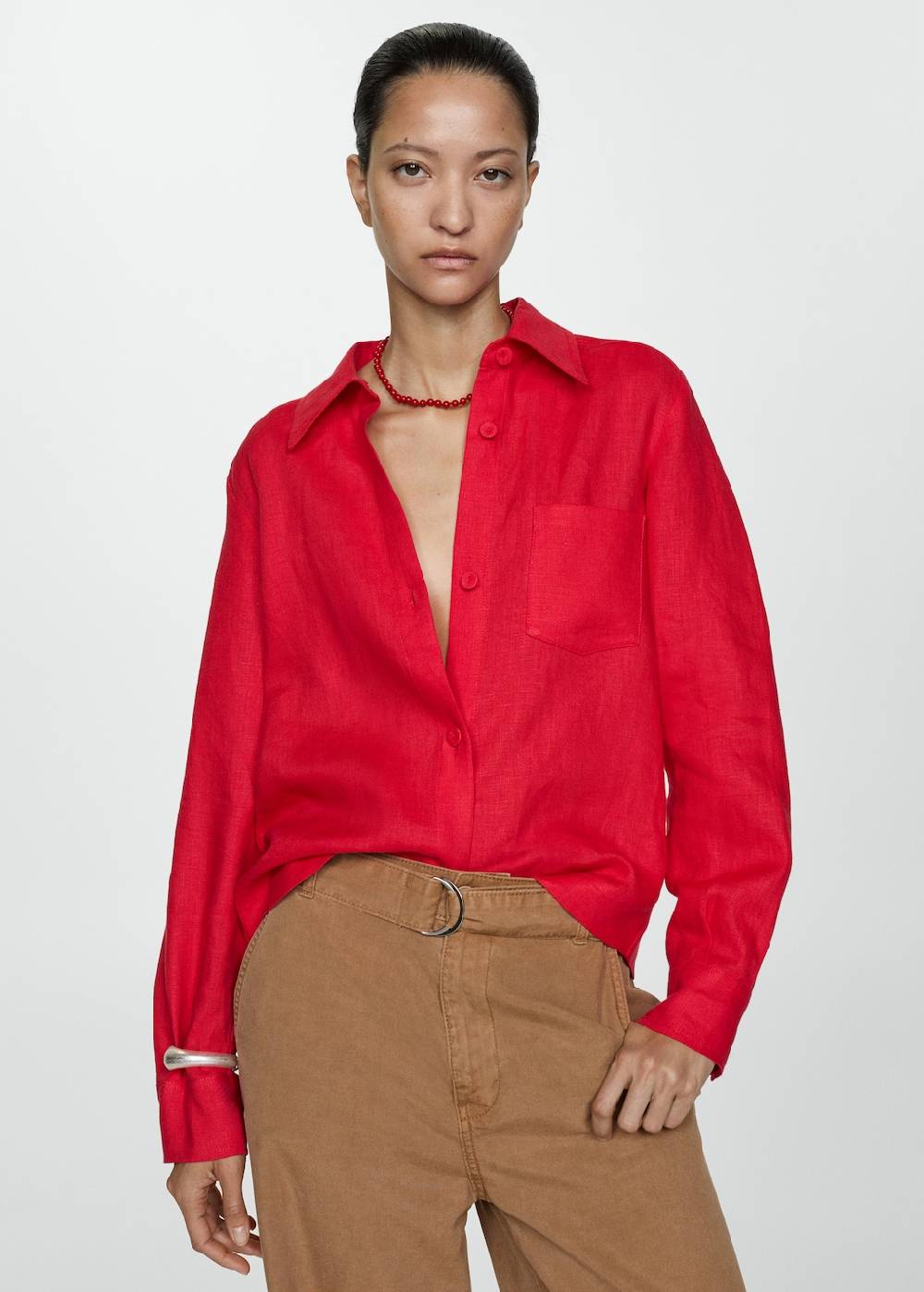 Mango Wideleg-Hose aus Lyocell Vatertagsangebot