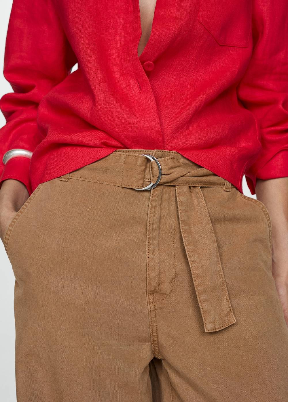 Mango Wideleg-Hose aus Lyocell Vatertagsangebot