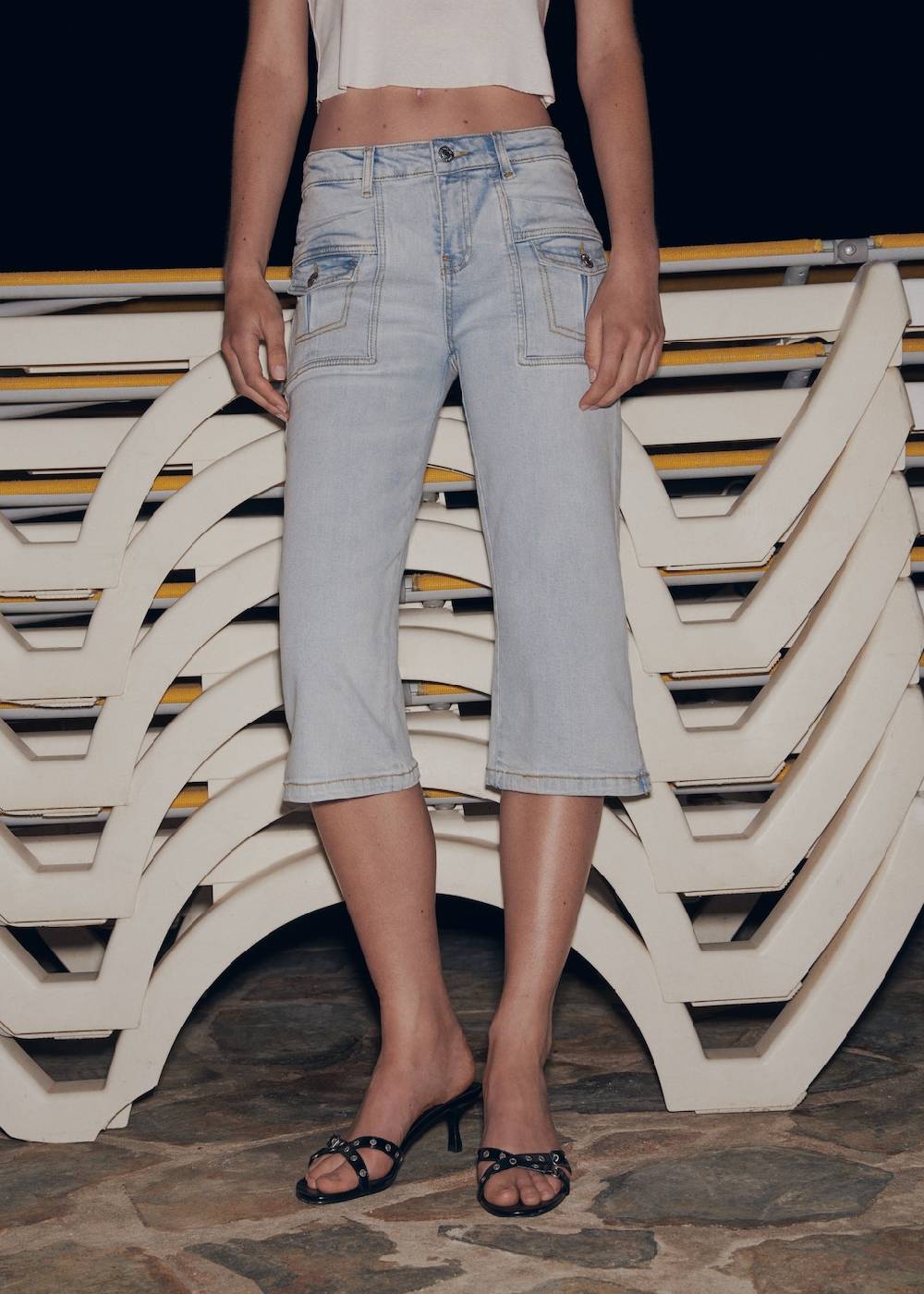 Mango Gerade Capri-Jeans Heißer Verkauf
