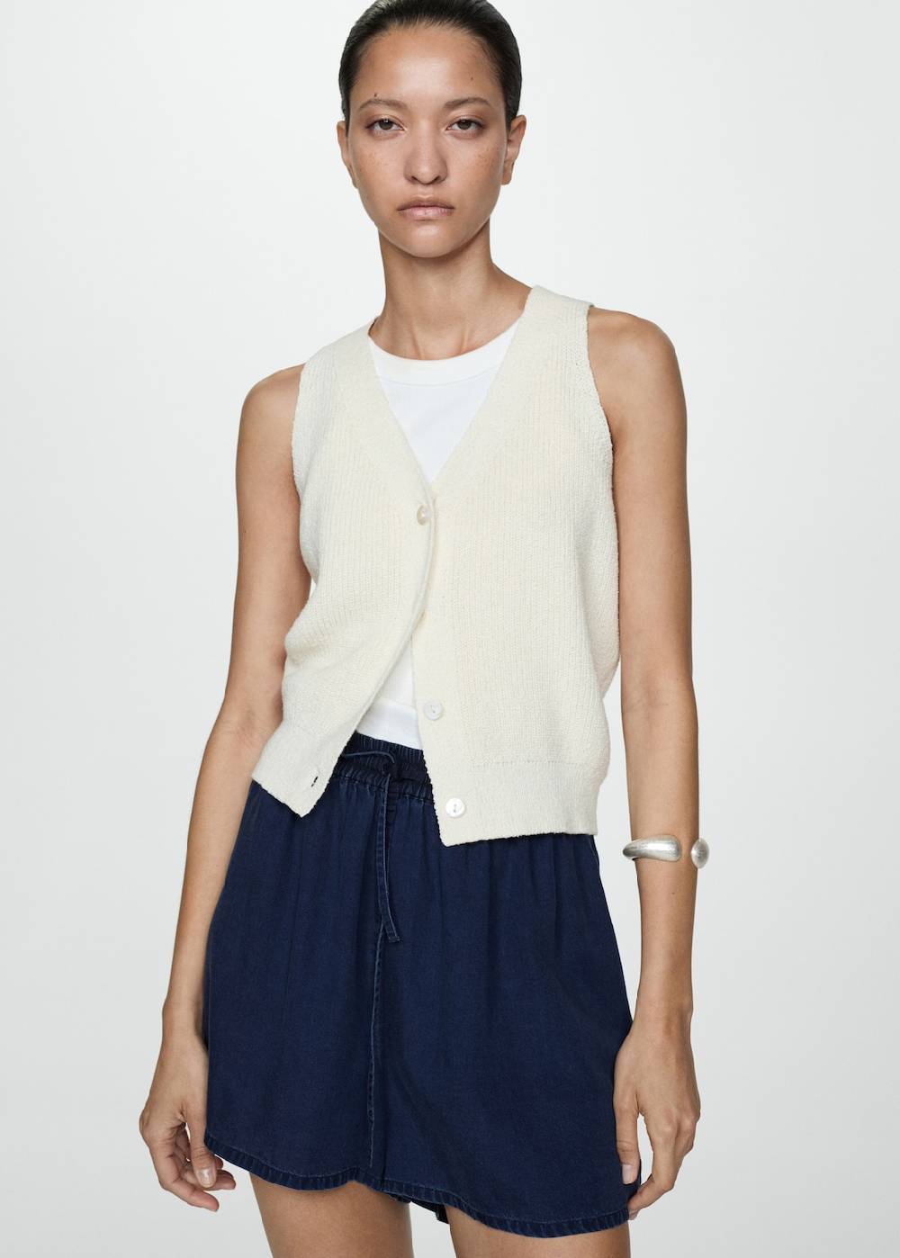 Mango Lyocell-Shorts mit Stretchbund Blitzangebot