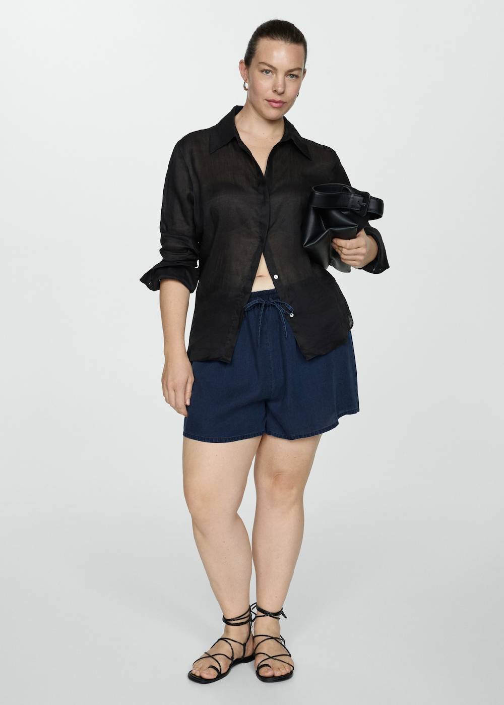 Mango Lyocell-Shorts mit Stretchbund Blitzangebot