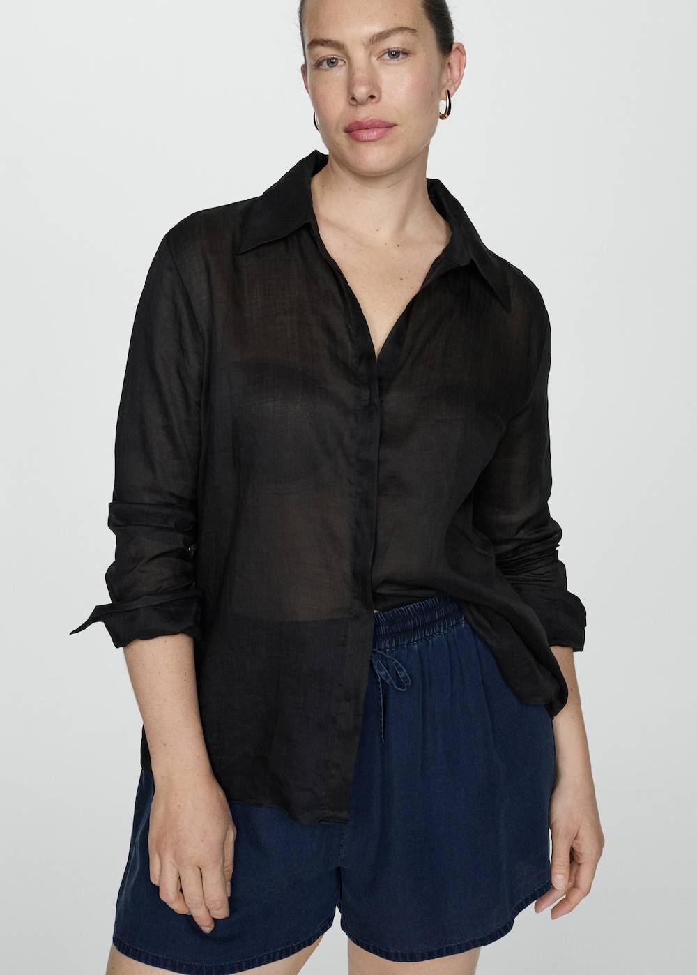 Mango Lyocell-Shorts mit Stretchbund Blitzangebot