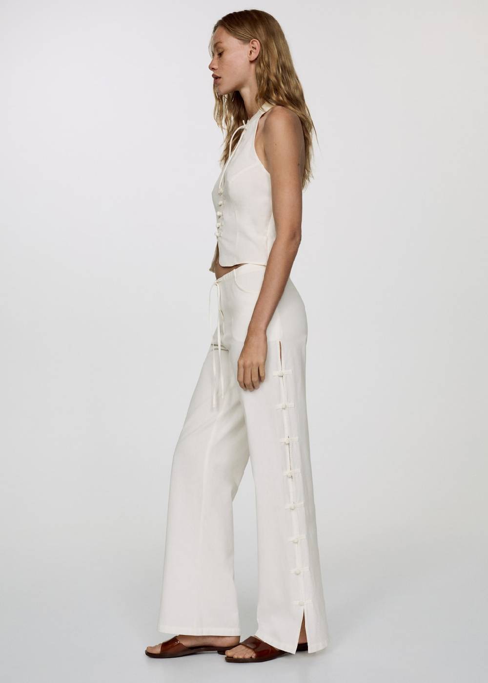 Mango Wideleg-Hose mit Knöpfen Saisonale Angebote