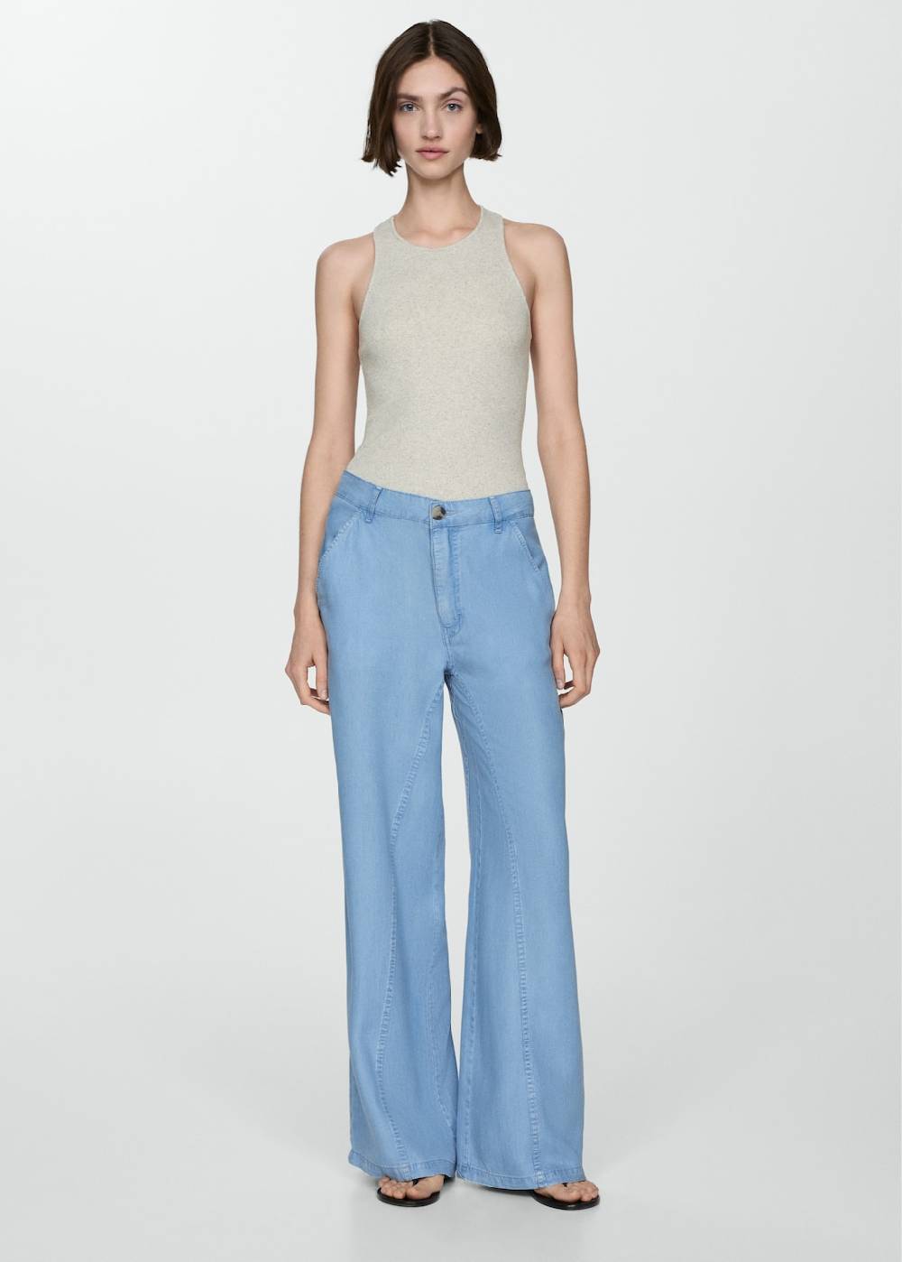 Mango Wideleg-Hose aus Lyocell Wochenangebot