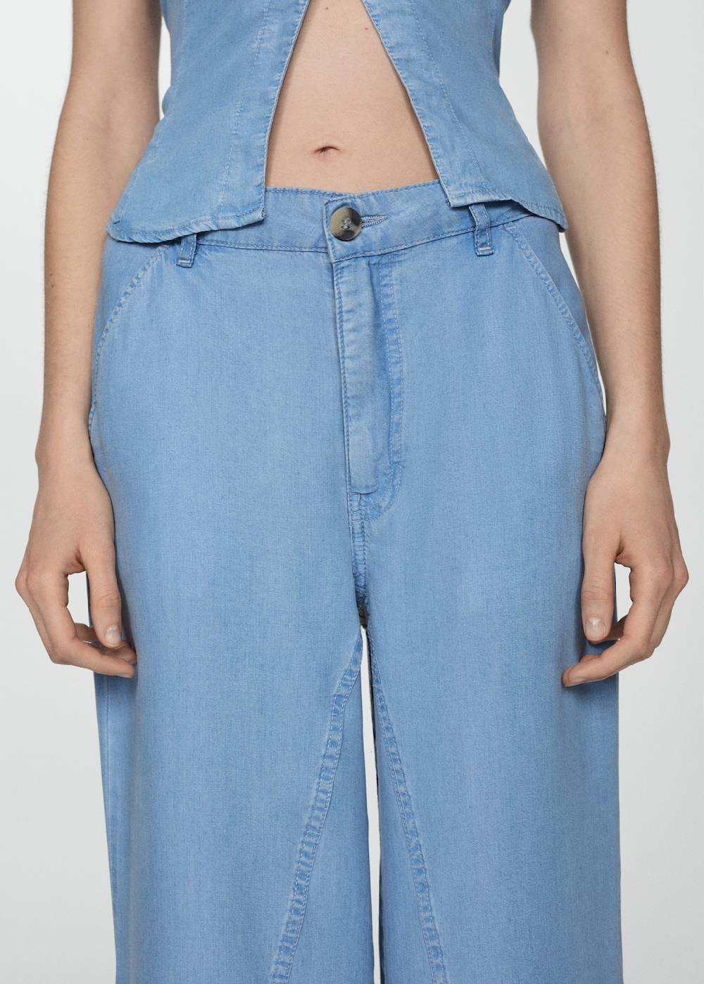 Mango Wideleg-Hose aus Lyocell Wochenangebot