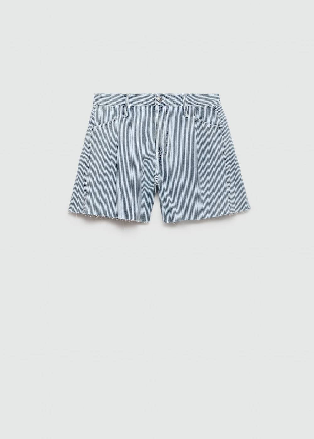 Mango Jeansshorts mit Streifenmuster Nur noch ein Tag übrig