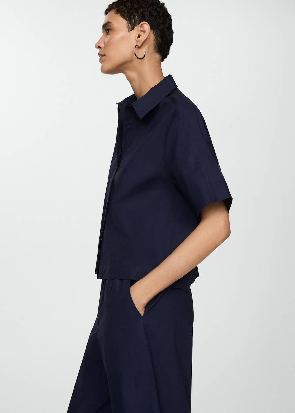 Mango Wideleg-Baumwollhose Black Friday Preise