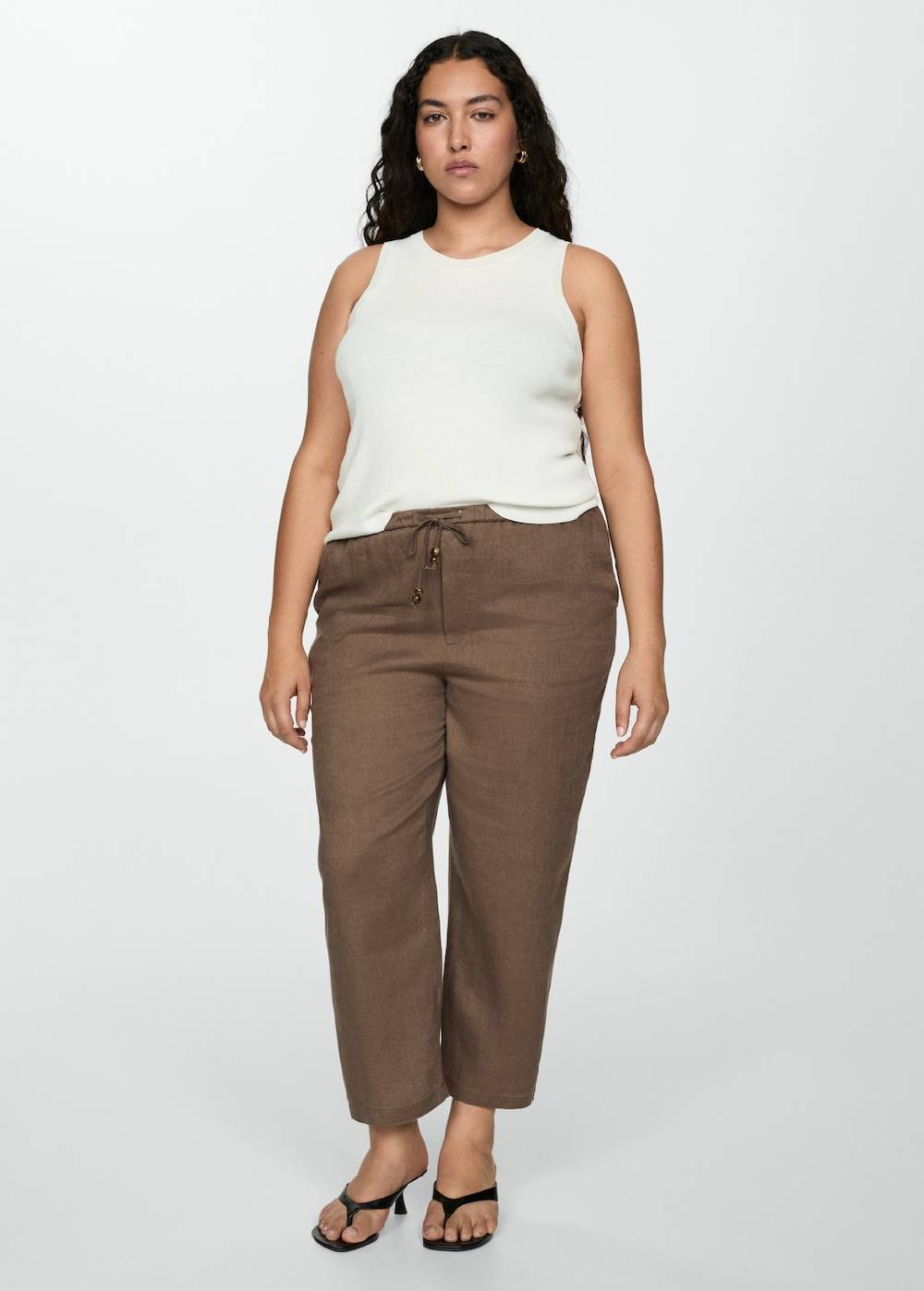 Mango Jogger Pants aus 100 % Leinen Rabatte dieses Monats
