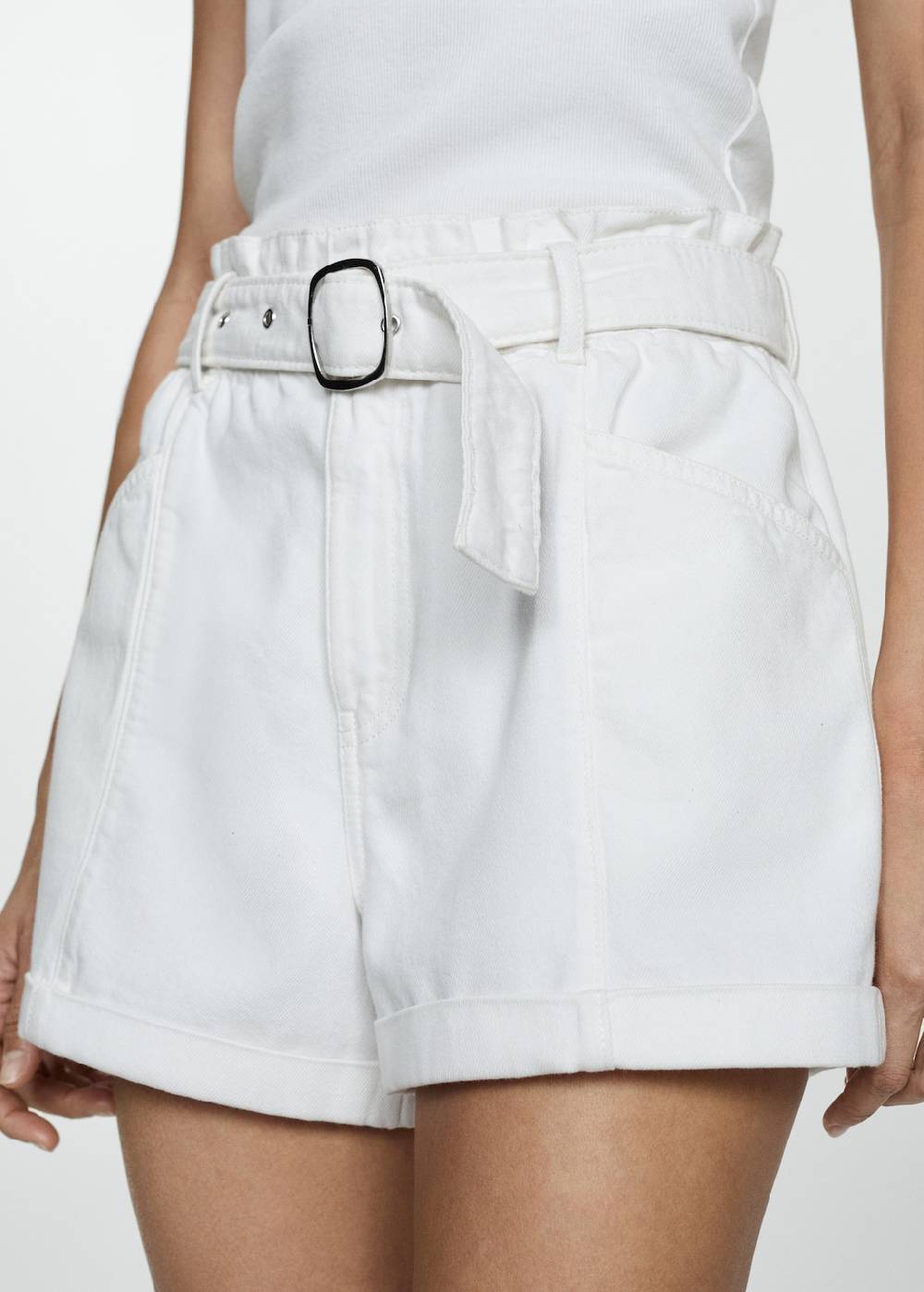 Mango Jeans-Shorts mit Gürtel Verkauf