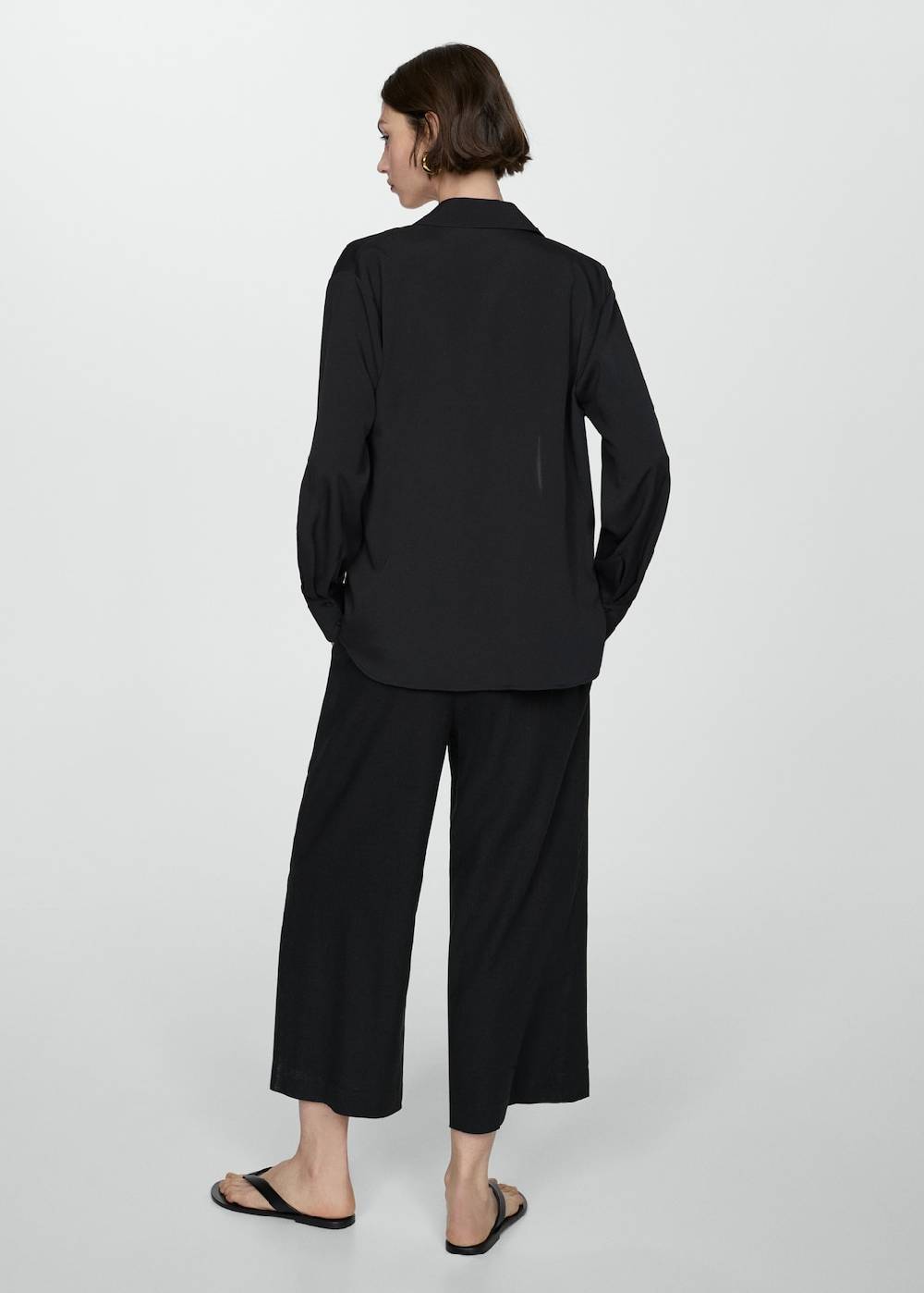 Mango Wideleg-Leinenhose Angebote