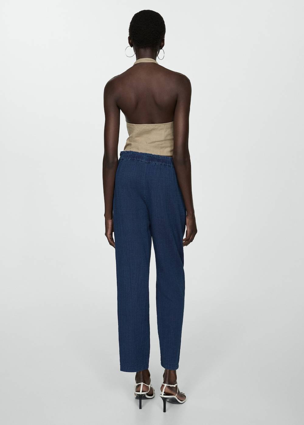 Mango Baumwollhose mit Gummibund im Angebot