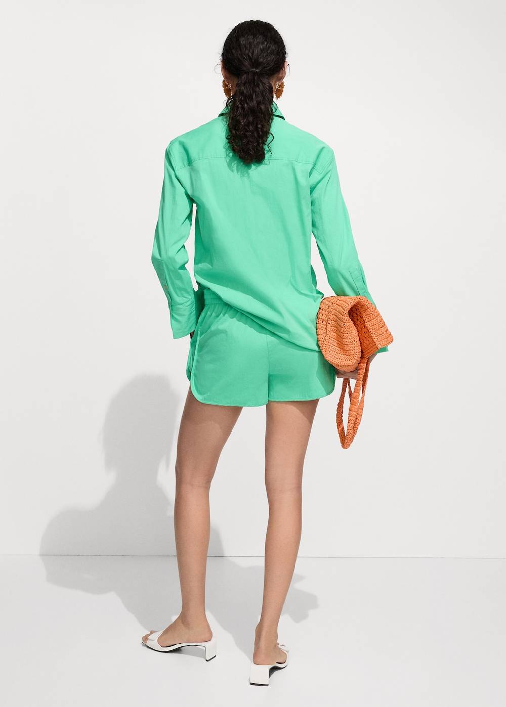 Mango Baumwollshorts mit Stretchbund Fabrikverkauf