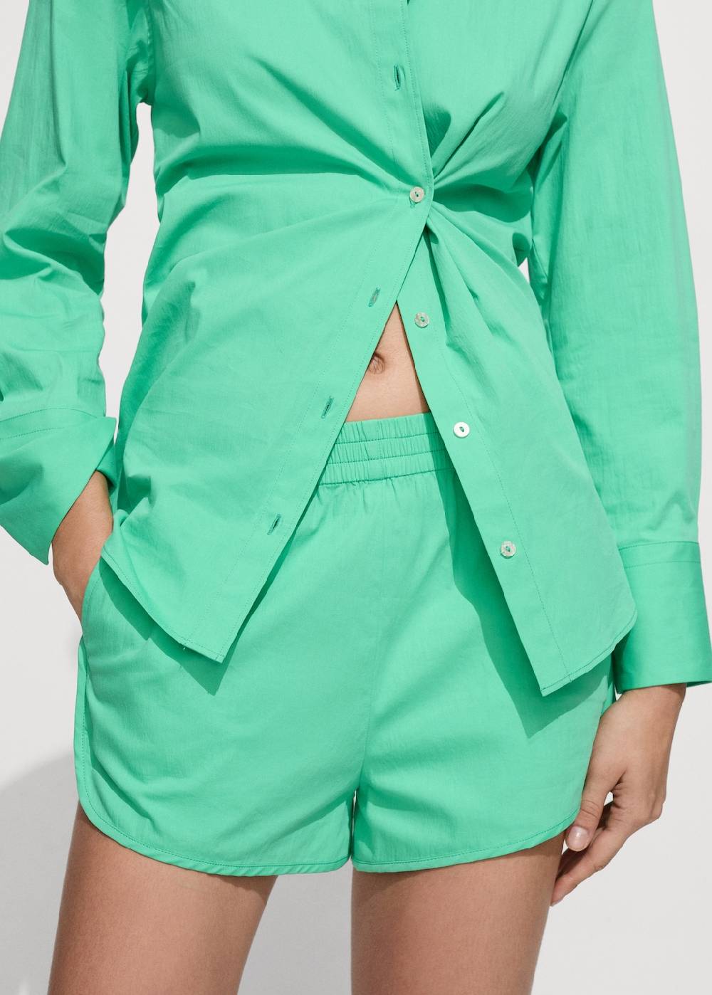 Mango Baumwollshorts mit Stretchbund Fabrikverkauf