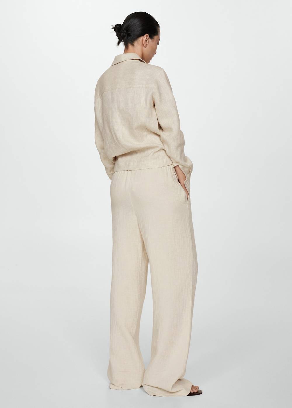 Mango Wideleg-Baumwollhose Meist gekauft