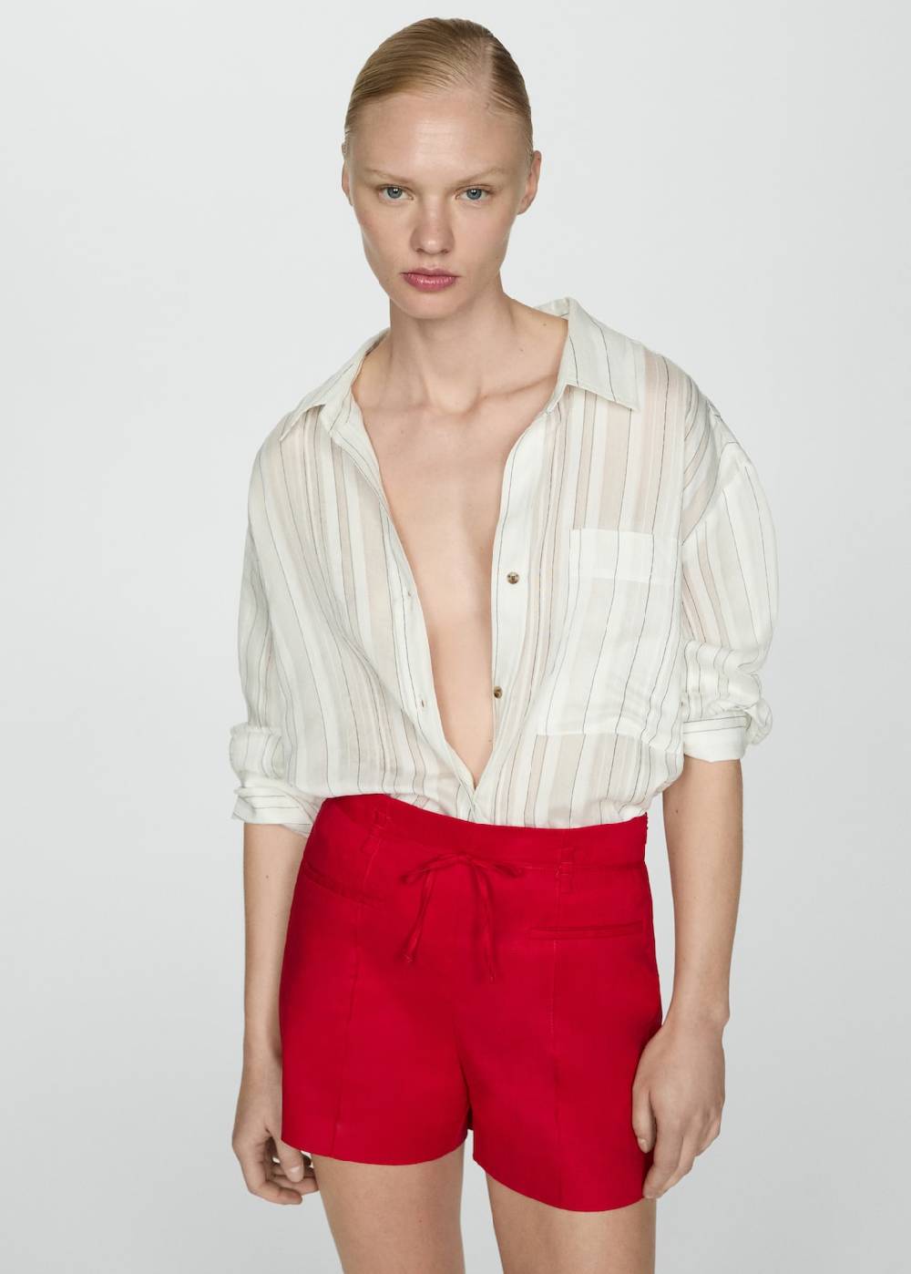 Mango Leinenshorts mit Schleife Versandkostenfrei