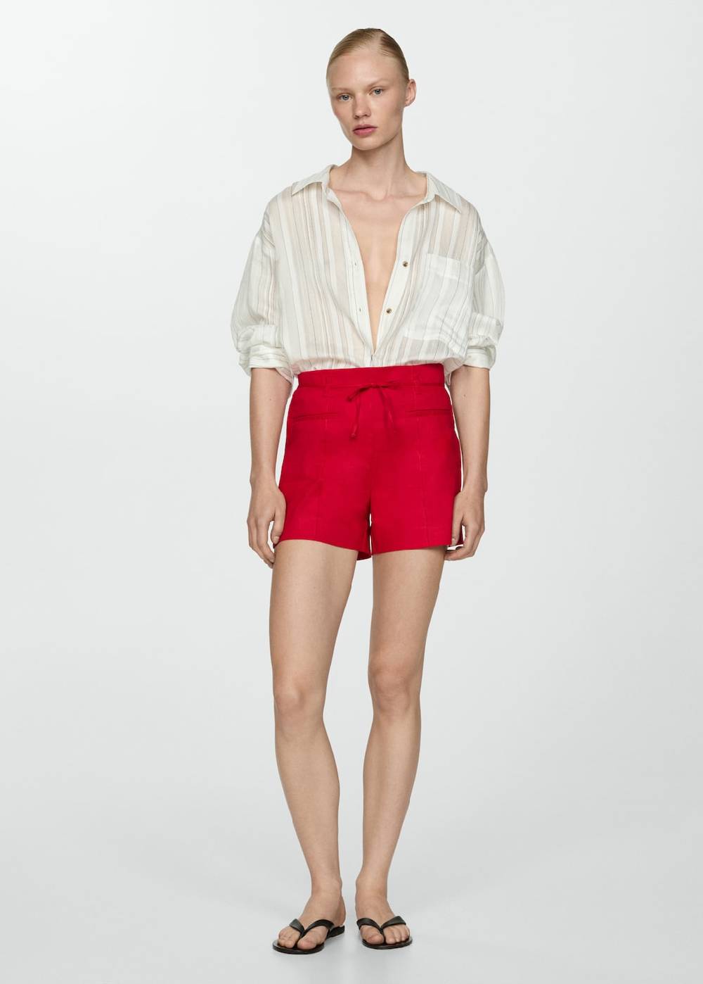 Mango Leinenshorts mit Schleife Versandkostenfrei