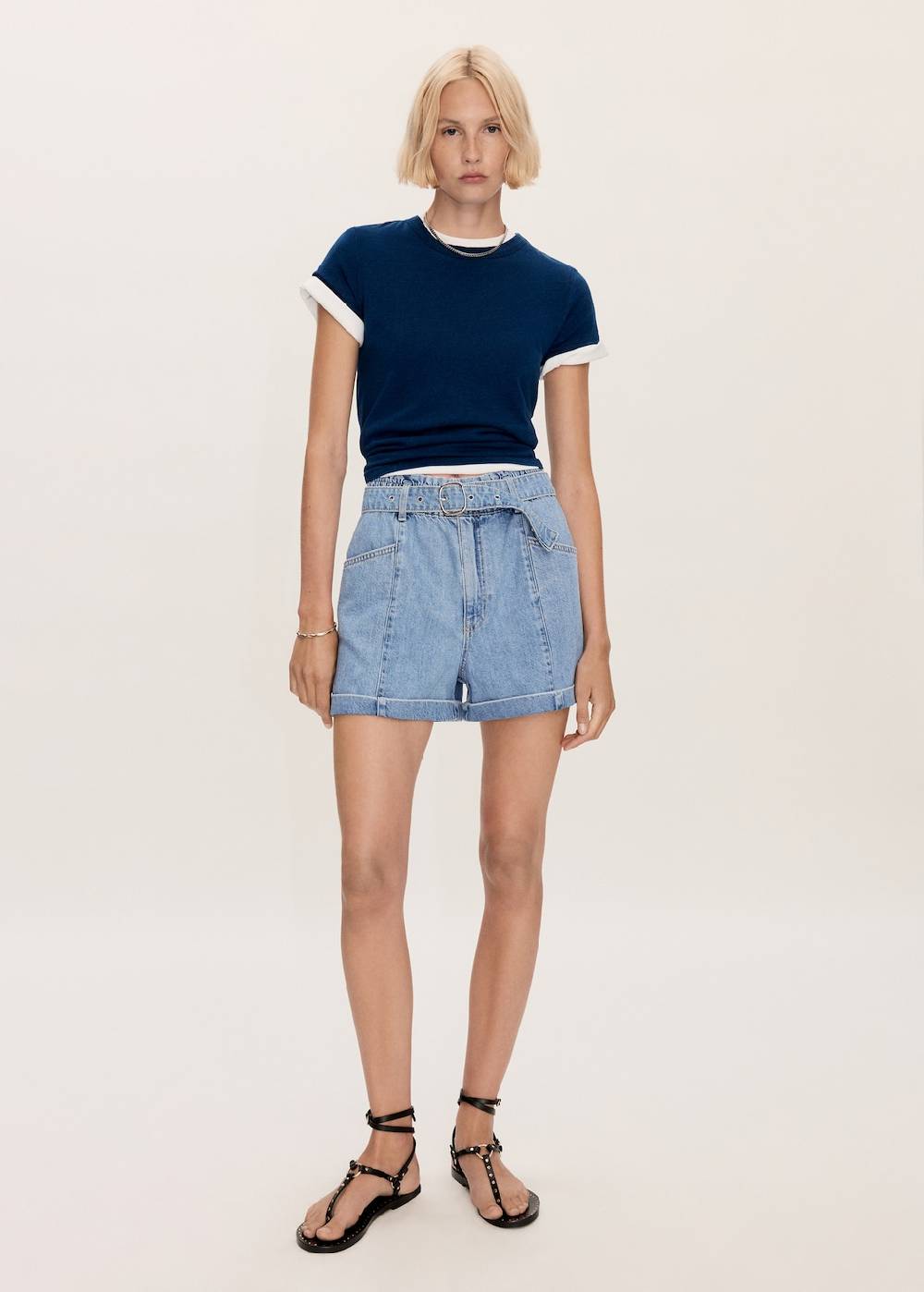 Mango Jeans-Shorts mit Gürtel Weihnachtsangebot