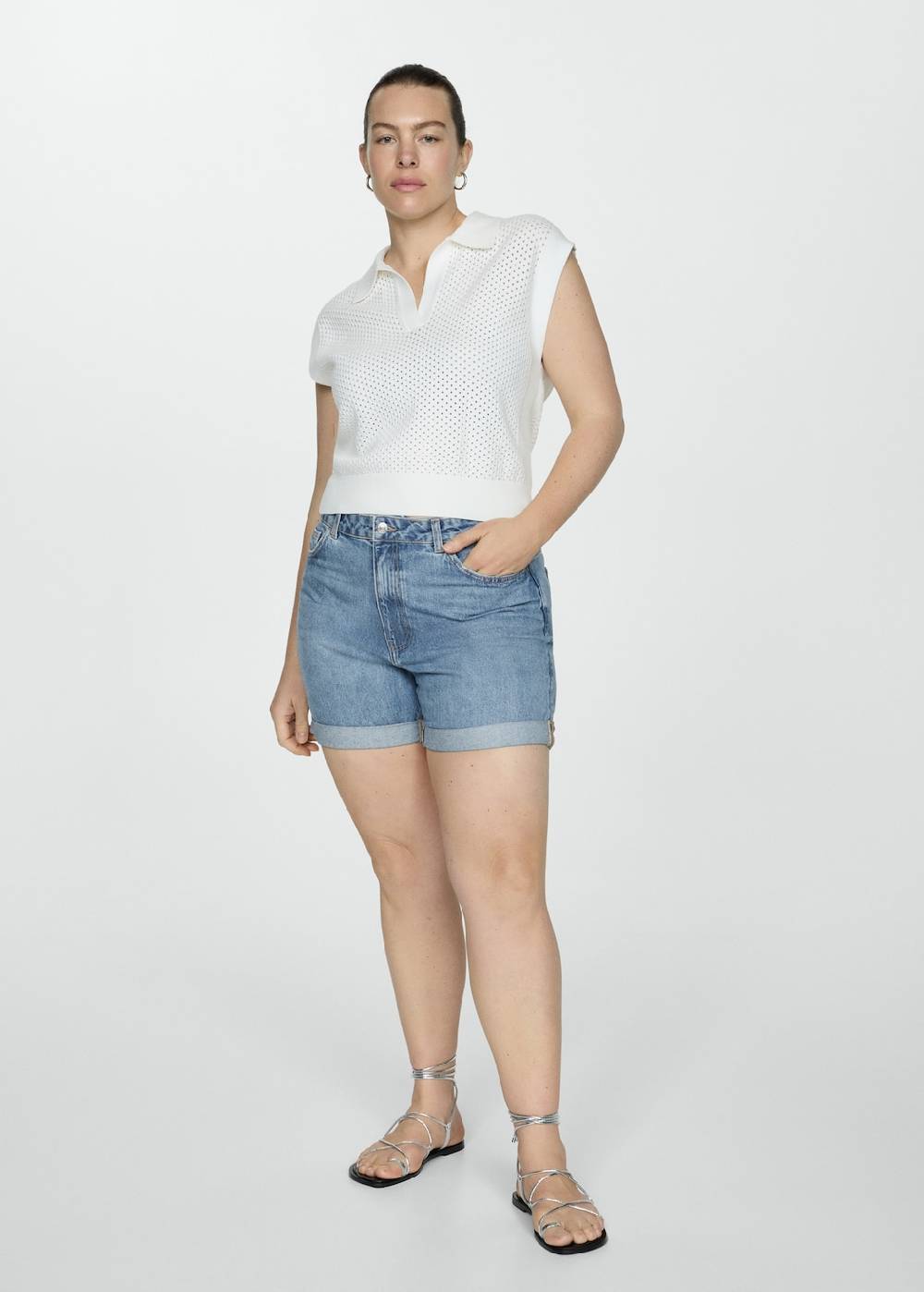 Mango Mom Fit-Jeans-Shorts Valentinstagsangebot