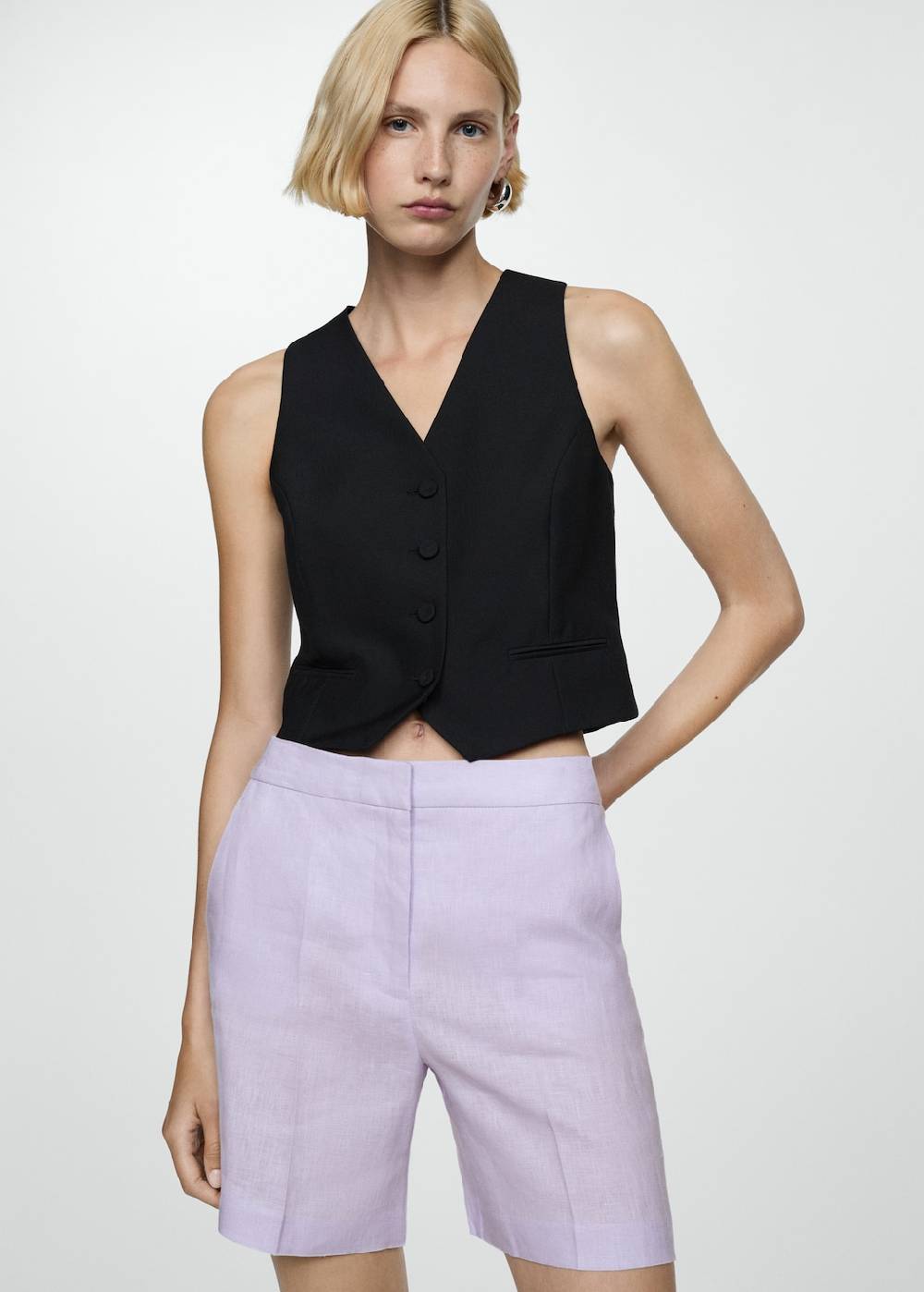 Mango Gerade Shorts aus 100 % Leinen Zeitlich begrenztes Angebot
