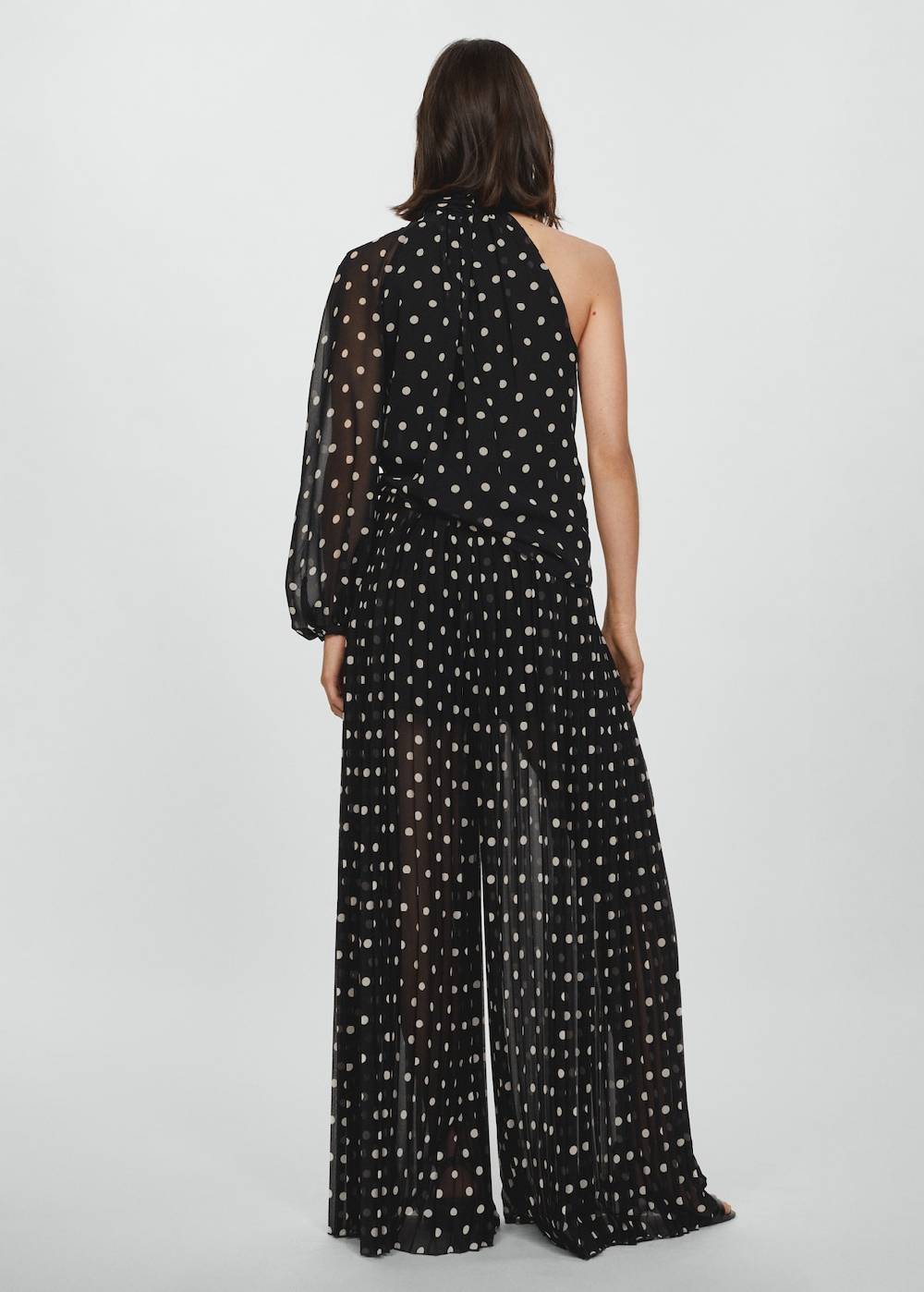 Mango Plissierte Hose mit Polka Dots Räumungsverkauf