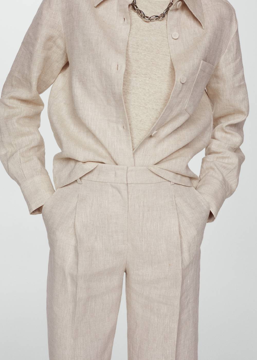 Mango Gerade Leinenhose Letzte 3 Tage