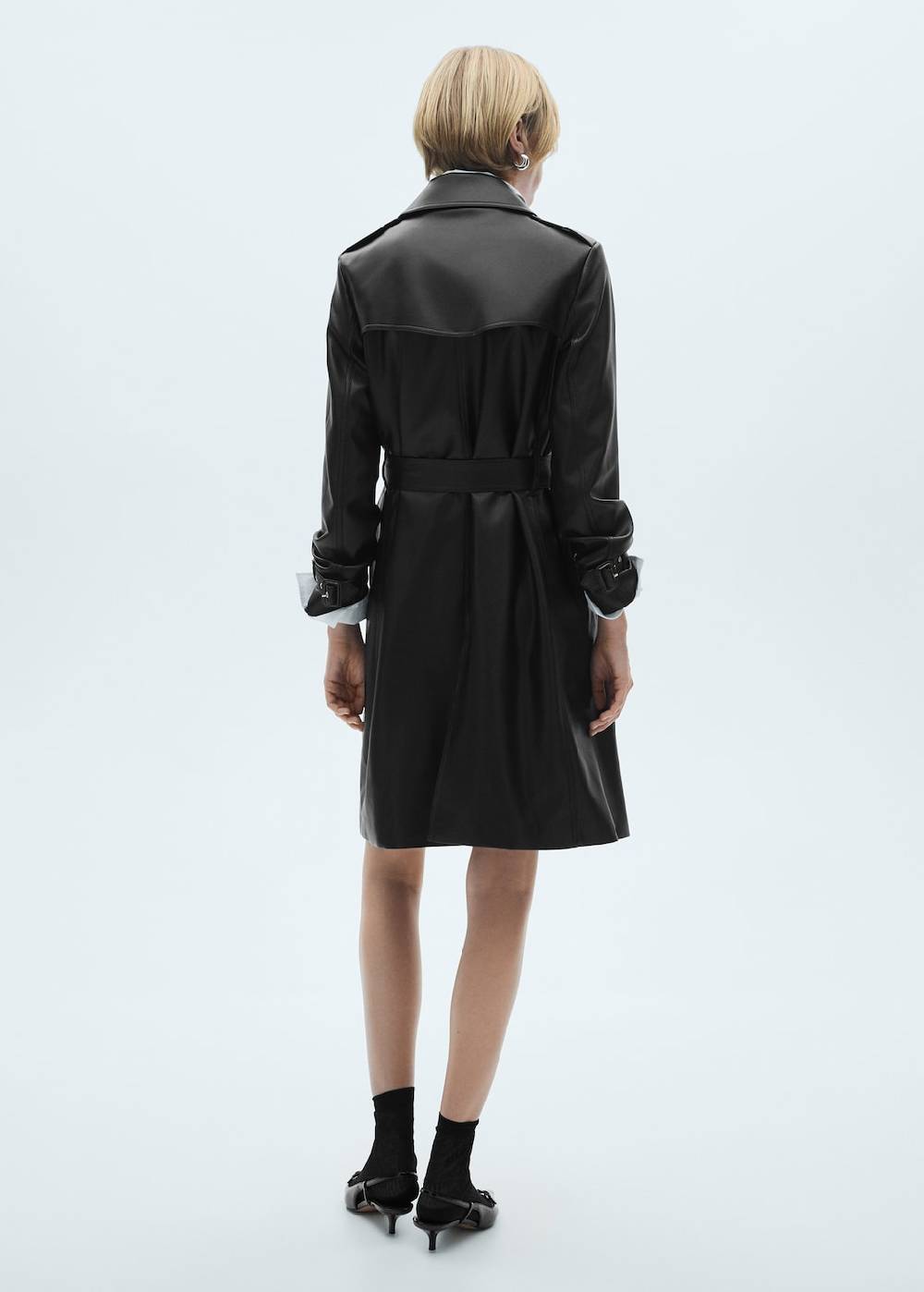 Mango Trenchcoat mit Leder-Effekt Nur für heute