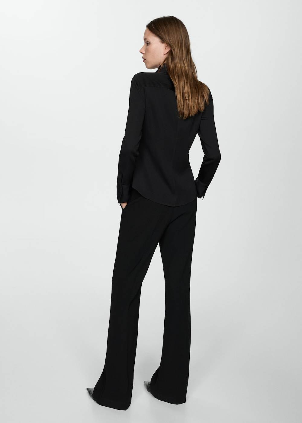 Mango Fließendes Langarmhemd Discount Store für neue Produkte