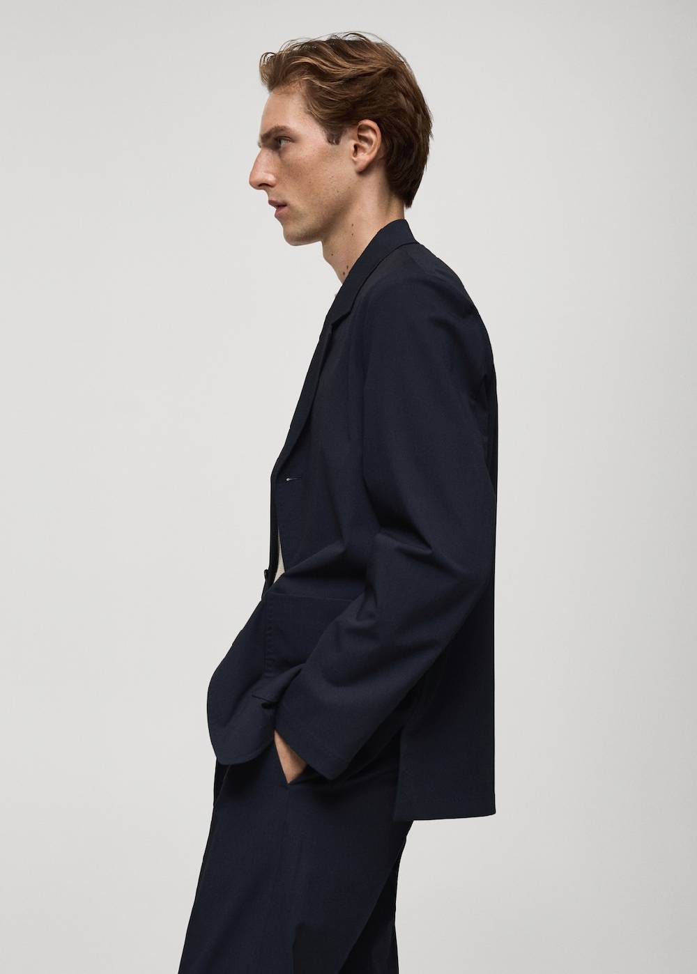 Mango Slim Fit-Anzugblazer mit Taschen Großer Ausverkauf