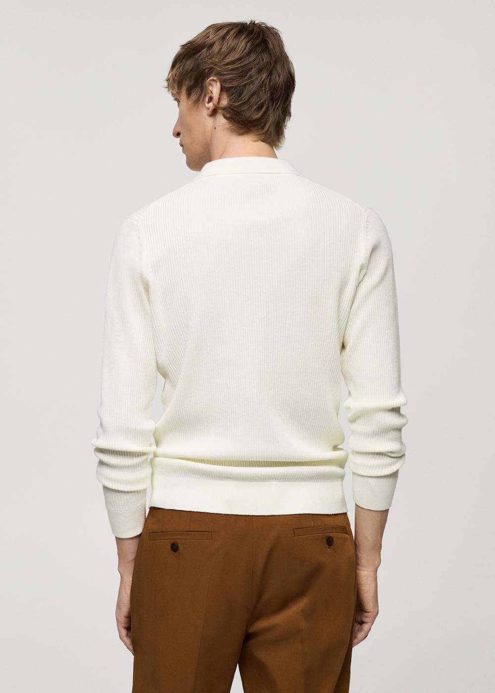 Mango Geripptes Poloshirt aus Baumwollgemisch Flash Sale