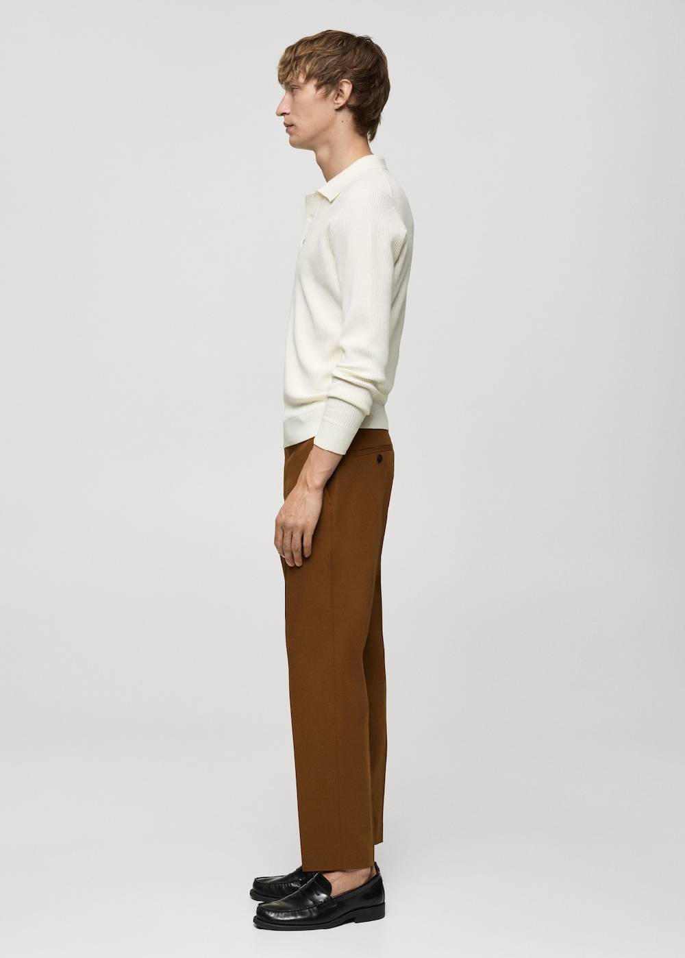 Mango Geripptes Poloshirt aus Baumwollgemisch Flash Sale