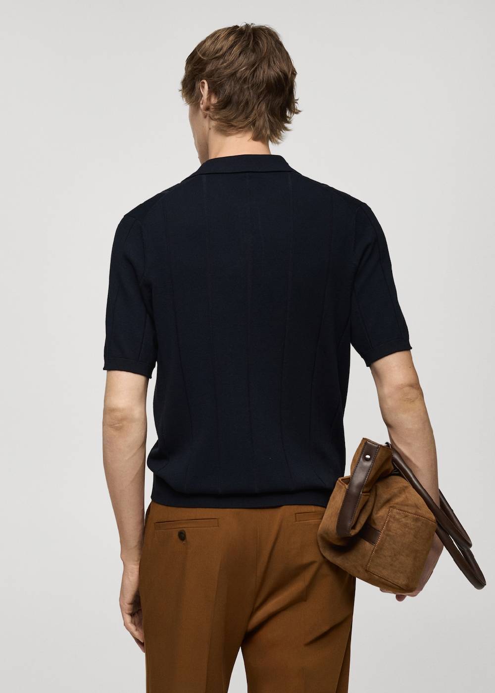 Mango Feinstrick-Poloshirt mit Rippmuster Begrenztes Angebot
