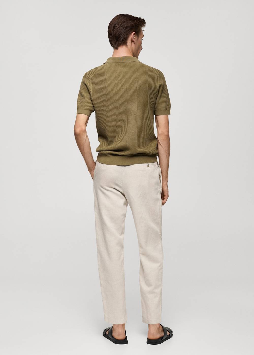 Mango Slim Fit-Leinenhose mit Kordel Exklusivangebot