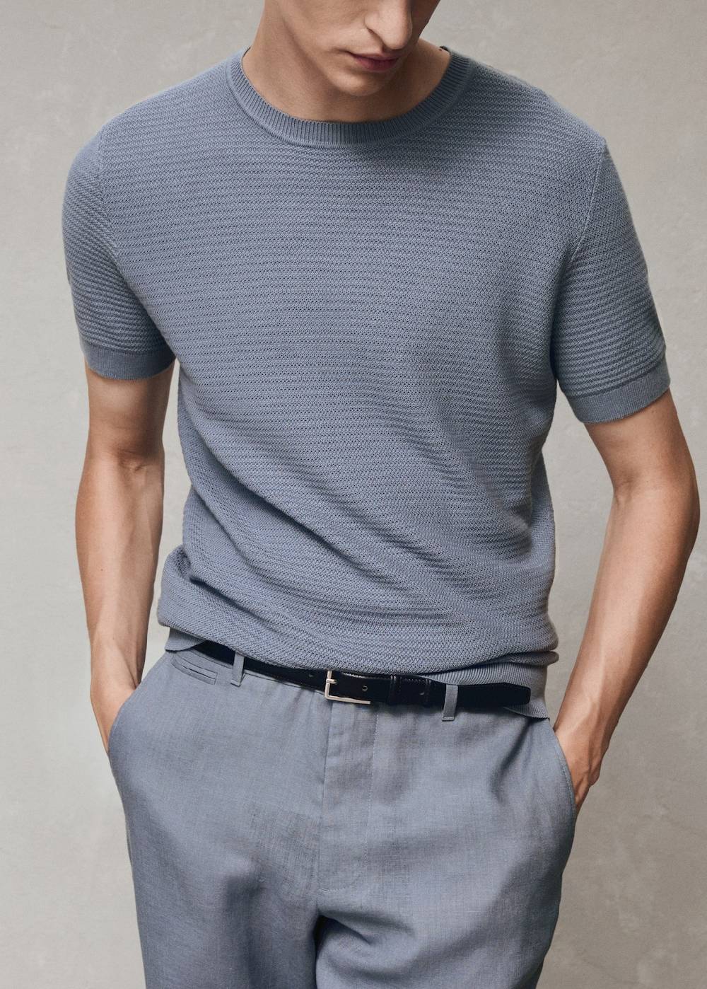 Mango Strick-T-Shirt aus Tencel mit Zopfmuster Cyber Monday