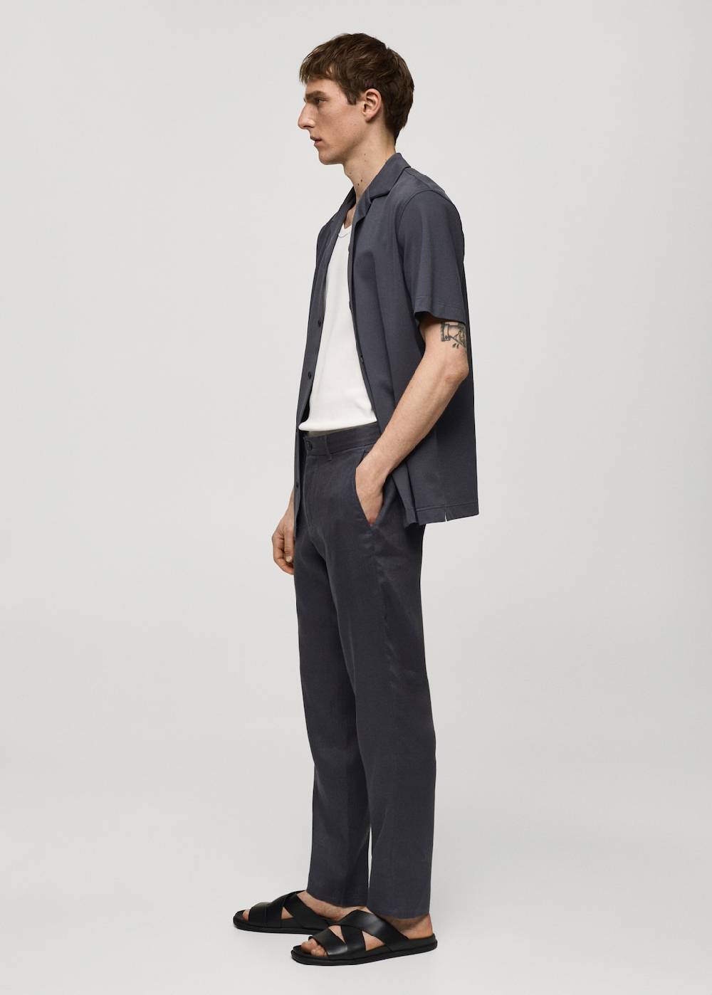 Mango Slim Fit-Hose aus 100 % Leinen Valentinstagsangebot