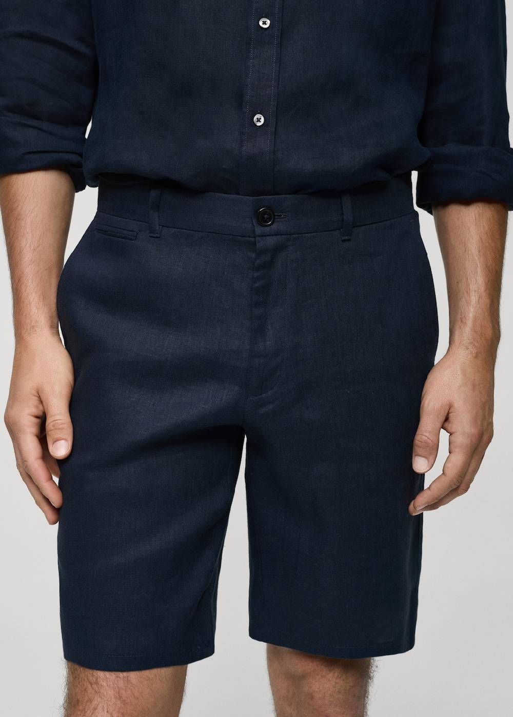 Mango Slim-Fit-Bermudashorts aus 100 % Leinen Heißer Verkauf