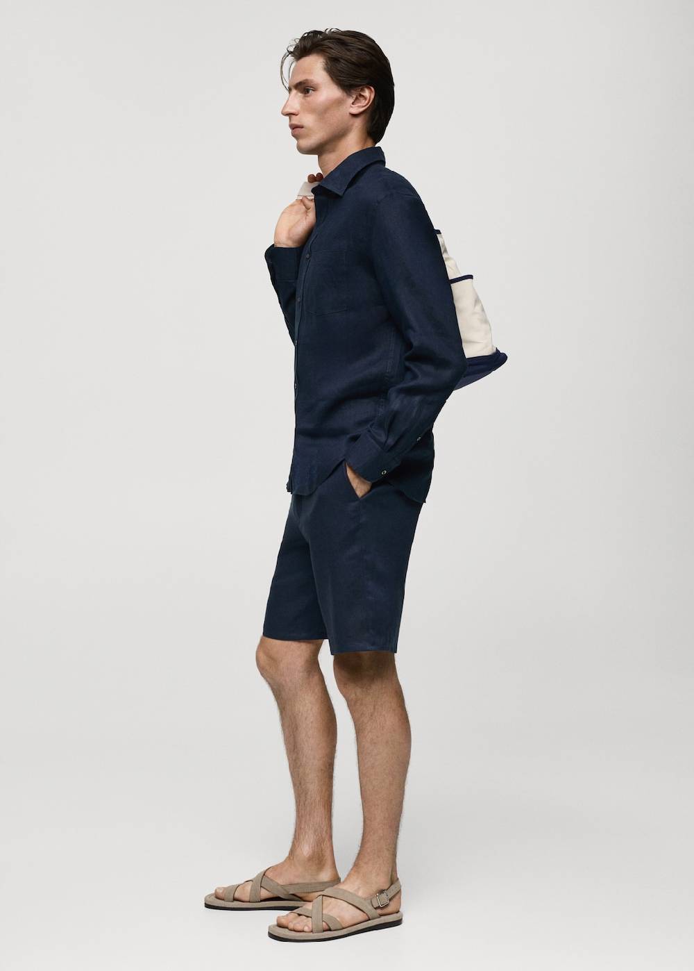 Mango Slim-Fit-Bermudashorts aus 100 % Leinen Heißer Verkauf