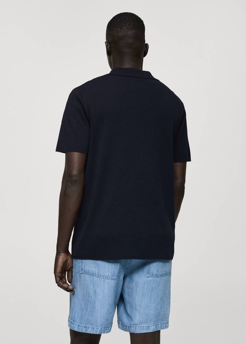 Mango Texturiertes Strick-Poloshirt aus Baumwolle Neueste Mode