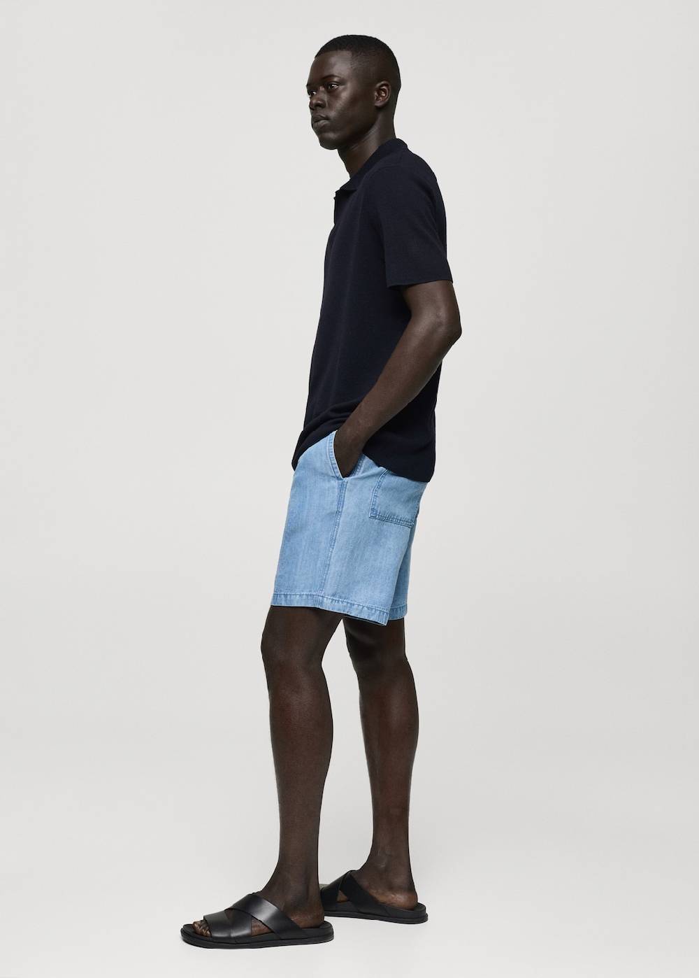 Mango Texturiertes Strick-Poloshirt aus Baumwolle Neueste Mode
