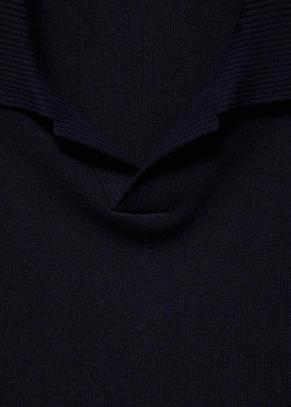 Mango Texturiertes Strick-Poloshirt aus Baumwolle Neueste Mode