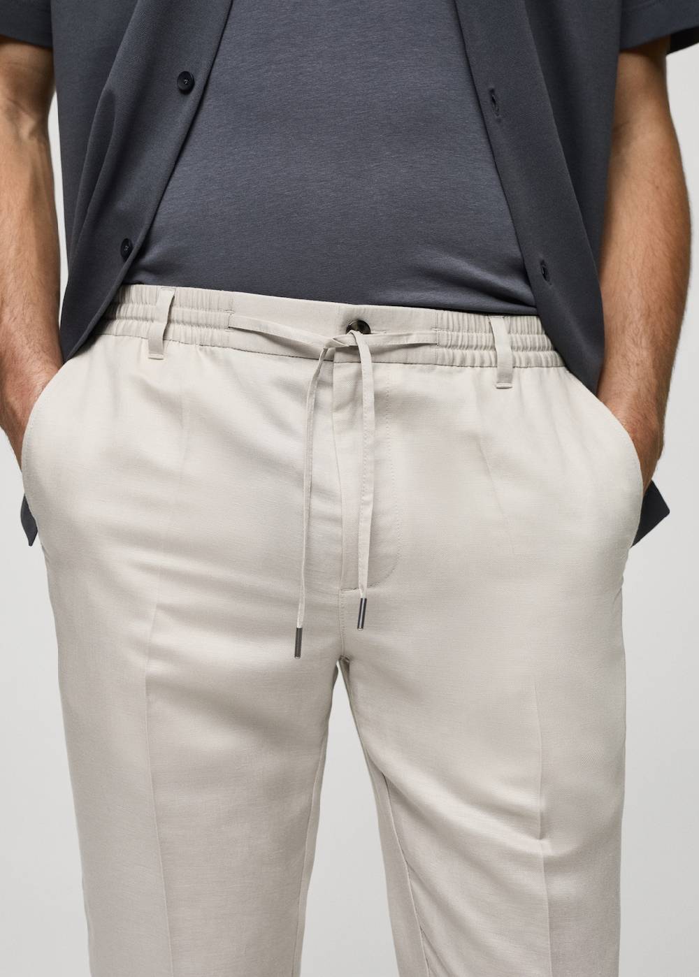 Mango Leinen-Tencel-Hose mit Kordelzug Riesige Ersparnisse