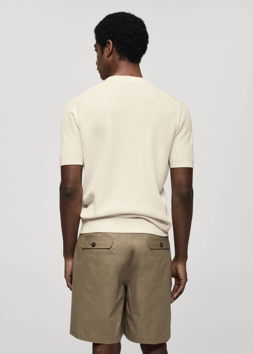Mango Geripptes Strick-T-Shirt Kostenlose Rückgabe