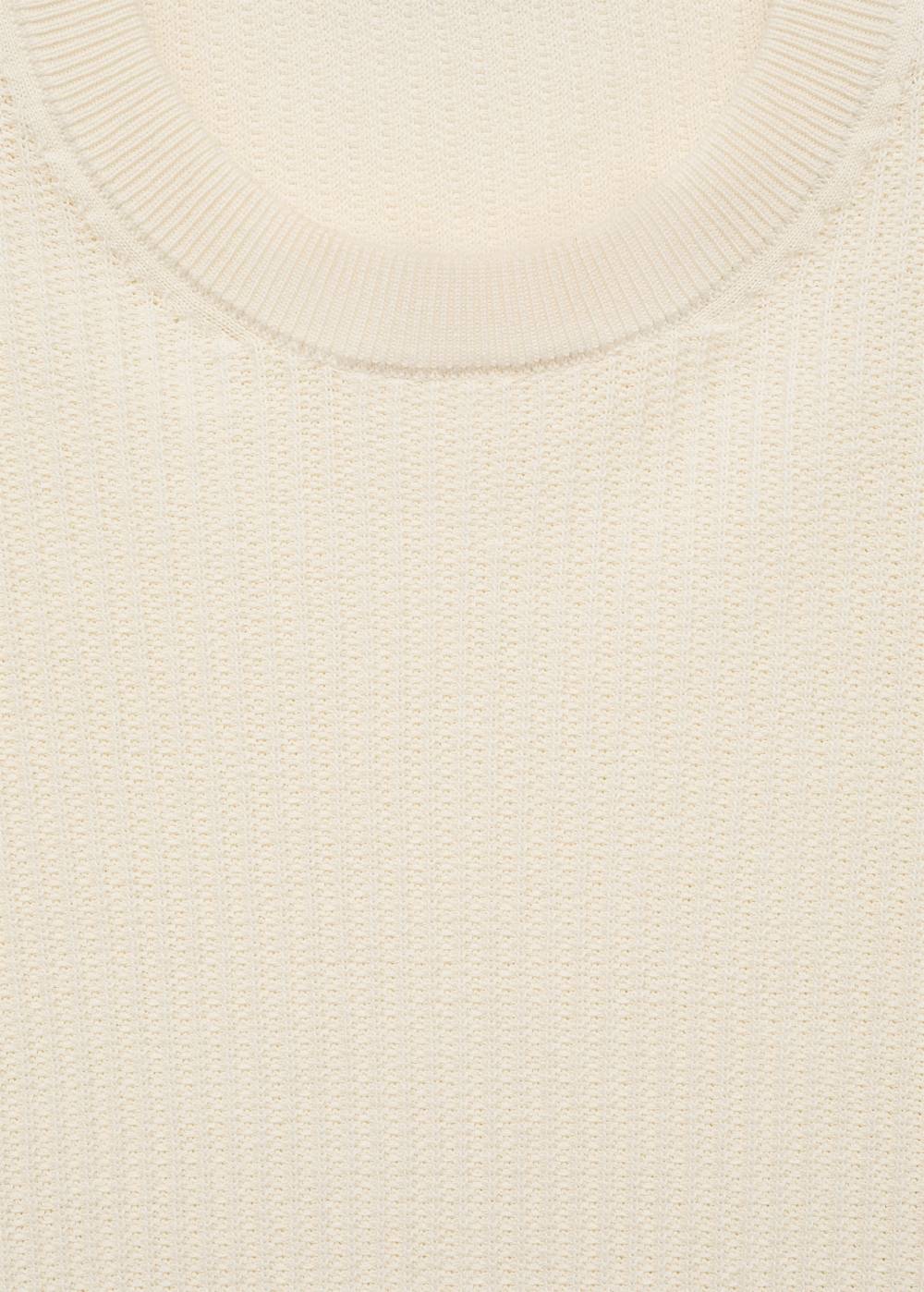 Mango Geripptes Strick-T-Shirt Kostenlose Rückgabe