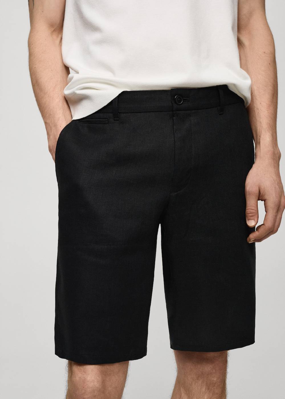 Mango Slim-Fit-Bermudashorts aus 100 % Leinen Neueste Stile