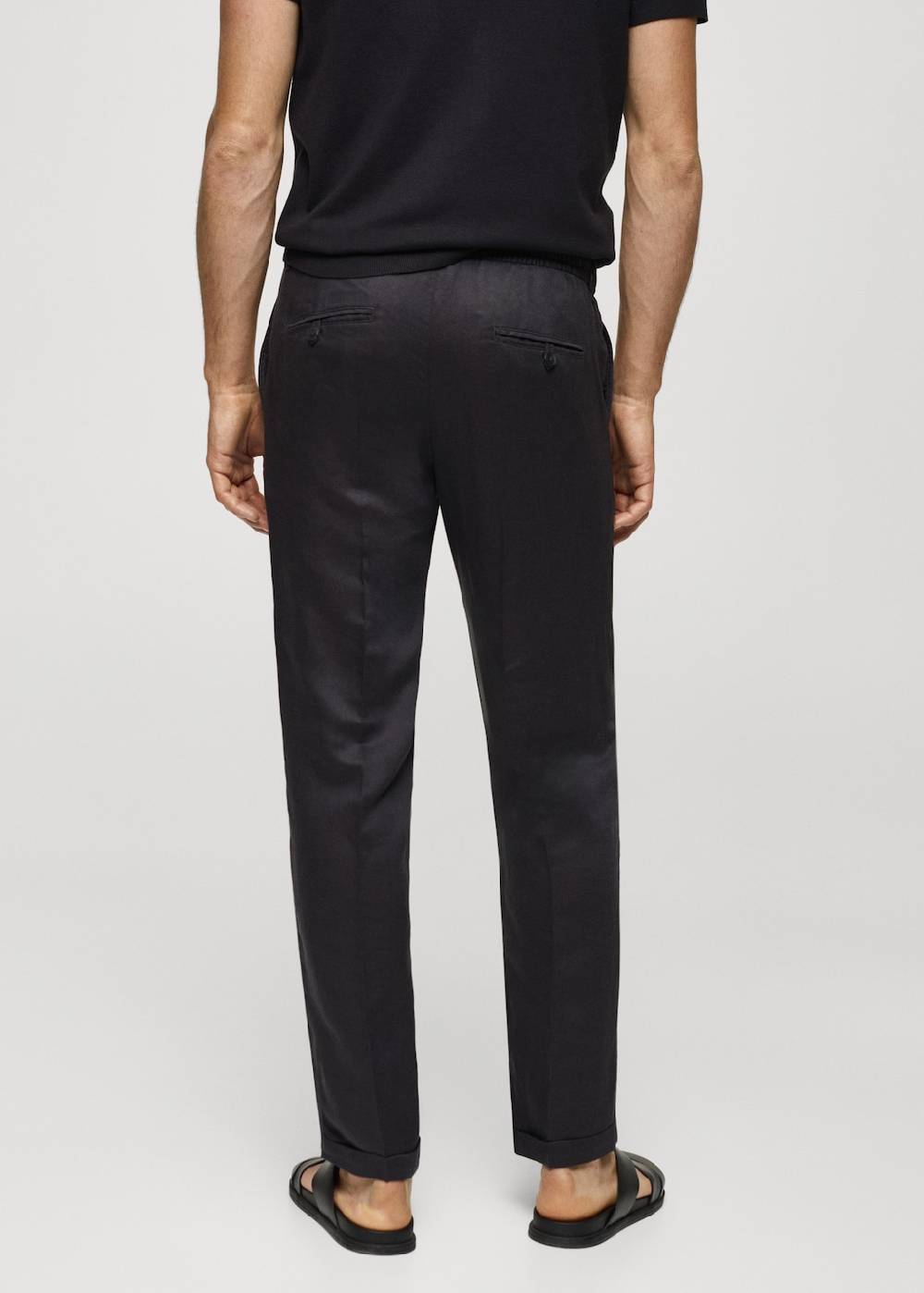 Mango Leinen-Tencel-Hose mit Kordelzug Letzte 2 Tage