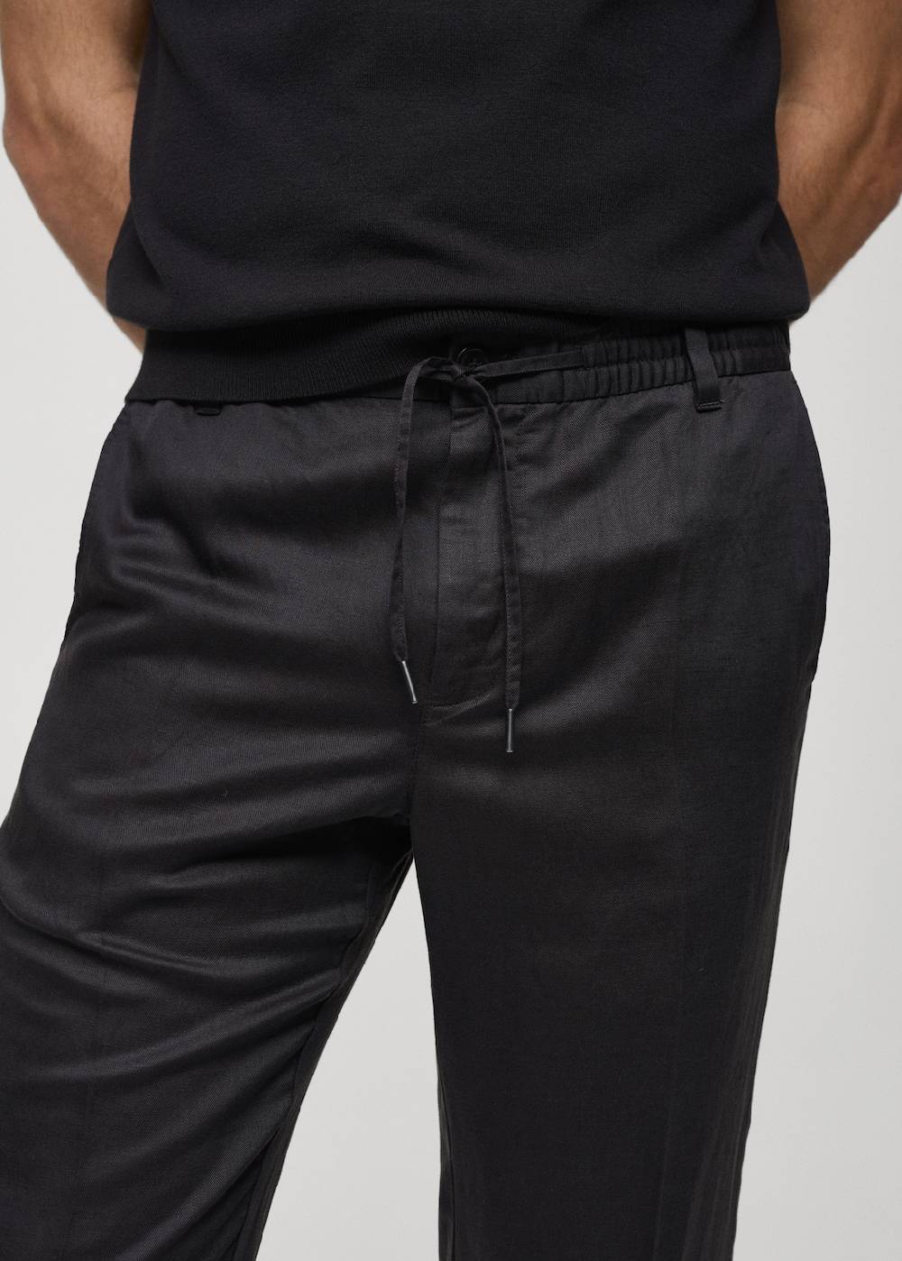 Mango Leinen-Tencel-Hose mit Kordelzug Letzte 2 Tage
