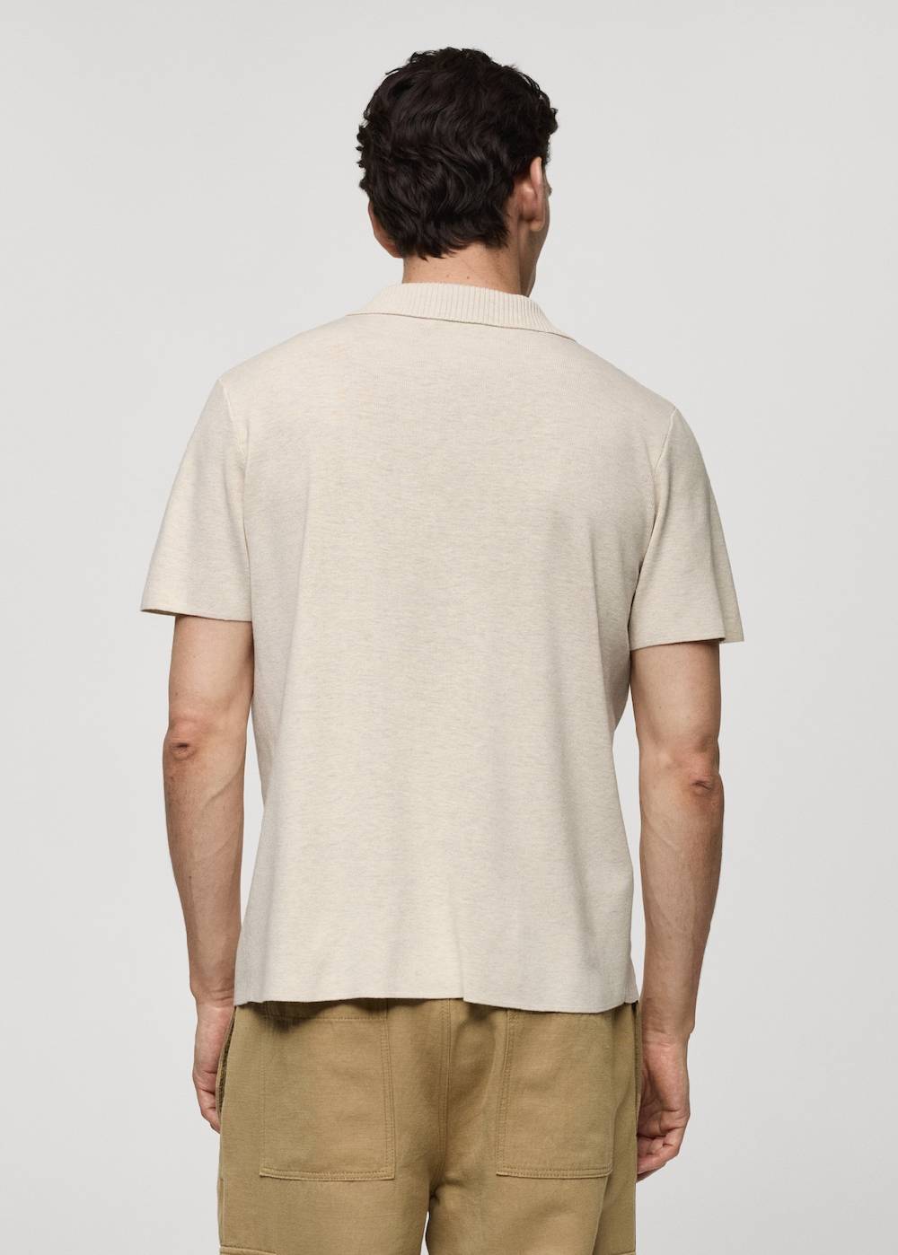 Mango Texturiertes Strick-Poloshirt aus Baumwolle Letzter Tag